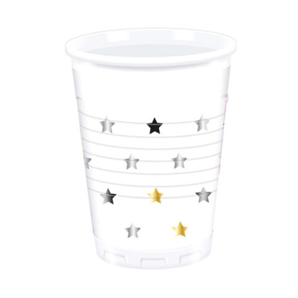 כוסות חד פעמיות כוכבים זהב שחור כסף