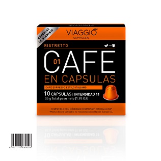 קפסולות אלומיניום  VIAGGIO ESPRESSO-  טעם ריסטרטו / RISTRETTO