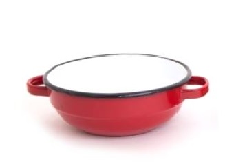 קערת אמייל נמוכה עם ידיות 16 ס