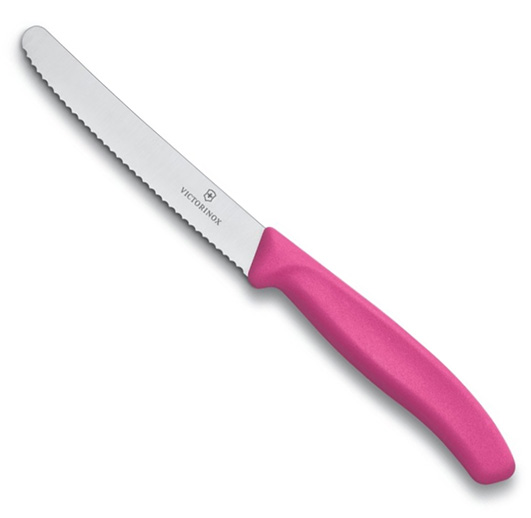 Victorinox - סכין שוויצרי משונן עגול ידית ורודה