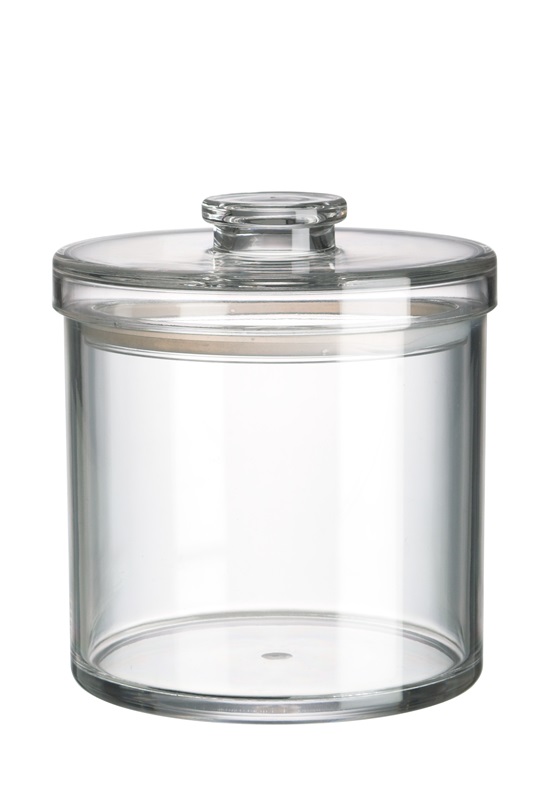 מיכל אחסון פלסטיק עגול קטן עם מכסה גובה 14.5, 1.4 ל' FREE