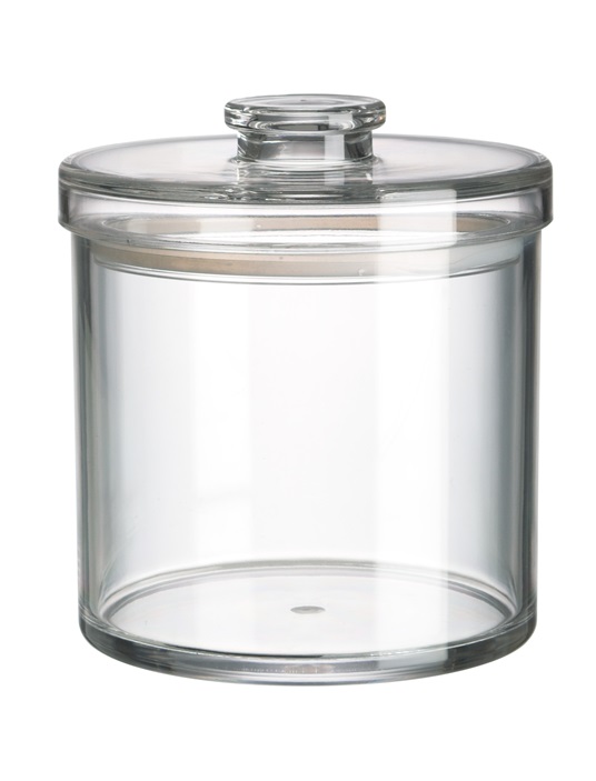 מיכל אחסון פלסטיק עגול בינוני עם מכסה גובה 19.5, 1.8 ל' FREE