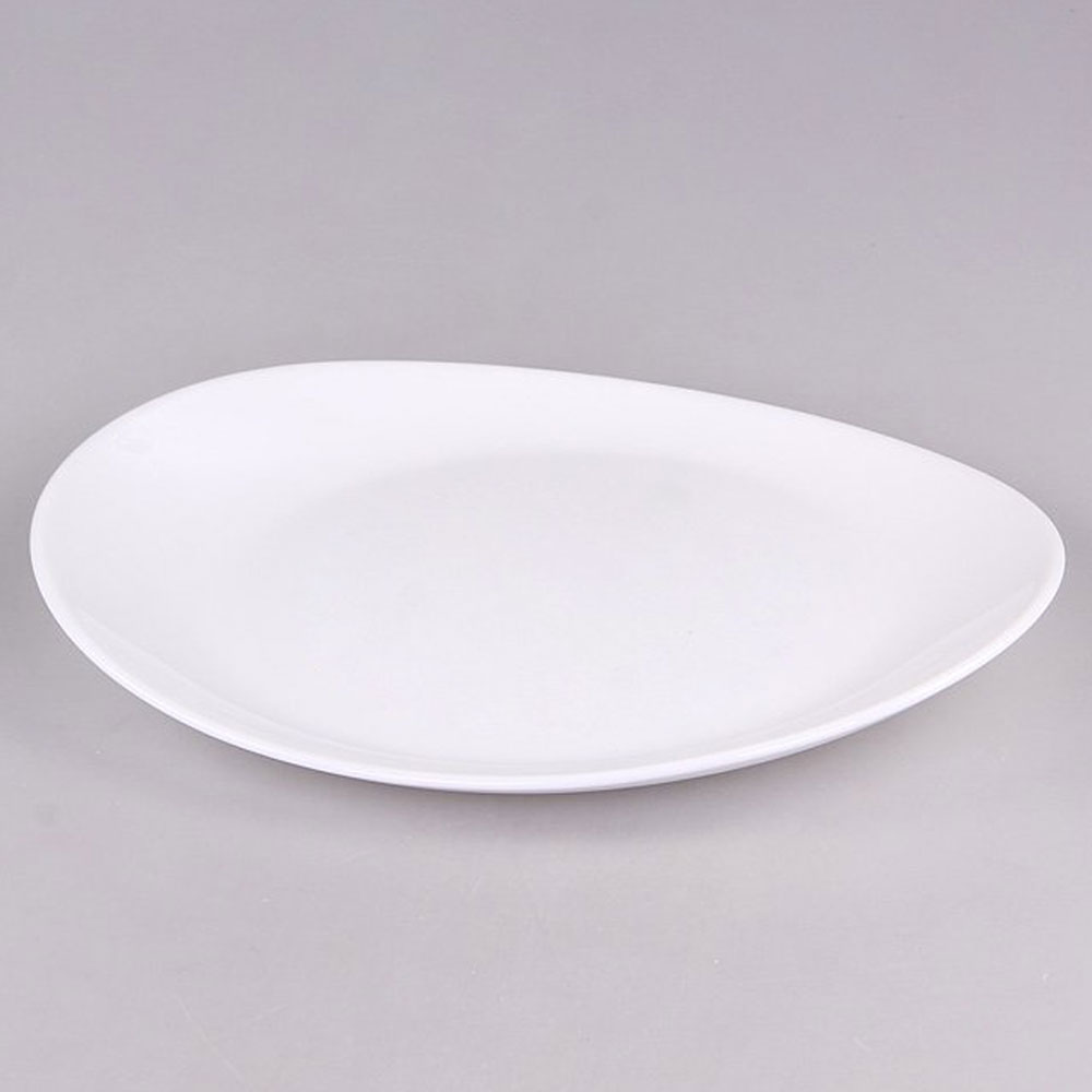 Luminarc - צלחת סטייק זכוכית לבנה אובלית 30x26 ס