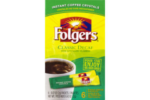 Folgers - קפה נמס נטול קפאין בשקיות (6) 12 גר'