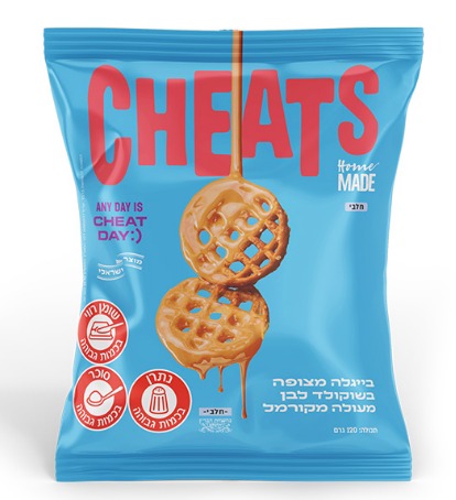 בייגלה רשת מצופה שוקולד לבן מקורמל CHEATS
