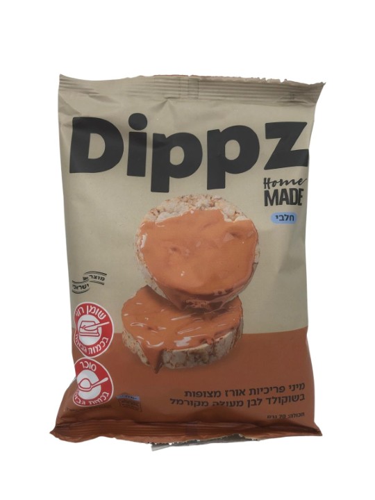 מיני פריכיות אורז מצופות שוקולד לבן DIPPZ