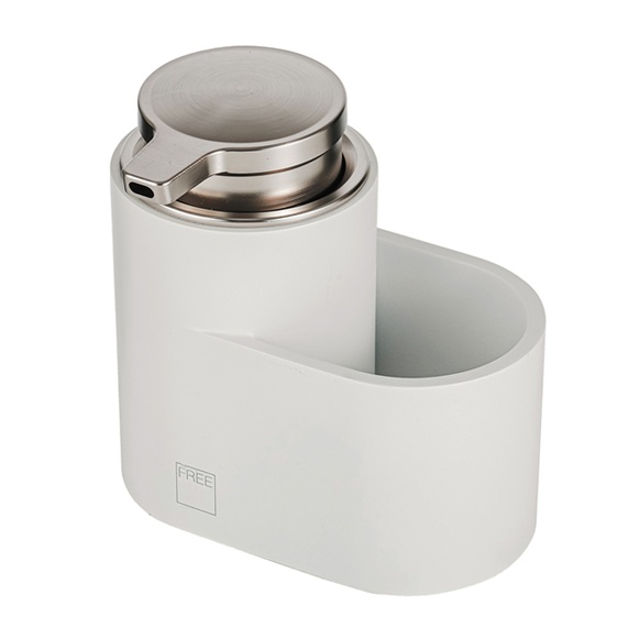 דיספנסר סבון עם תא לספוגית FREE לבן