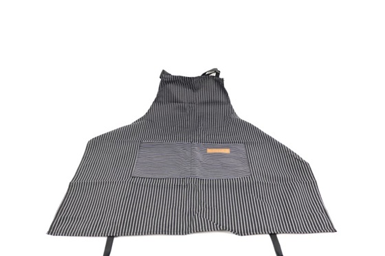 סינר גוף מלא שחור עם פסים לבנים